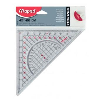 Equerre géométrique Maped hypoténuse 26 cm - Traçage technique multifonctions - 1